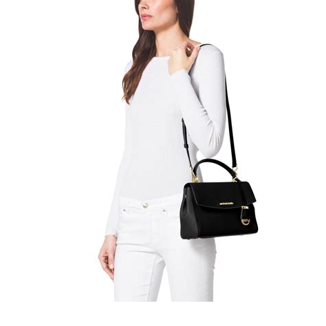 michael kors ava small leather satchel|Ava Small Patent Saffiano Leather Crossbody Satchel .